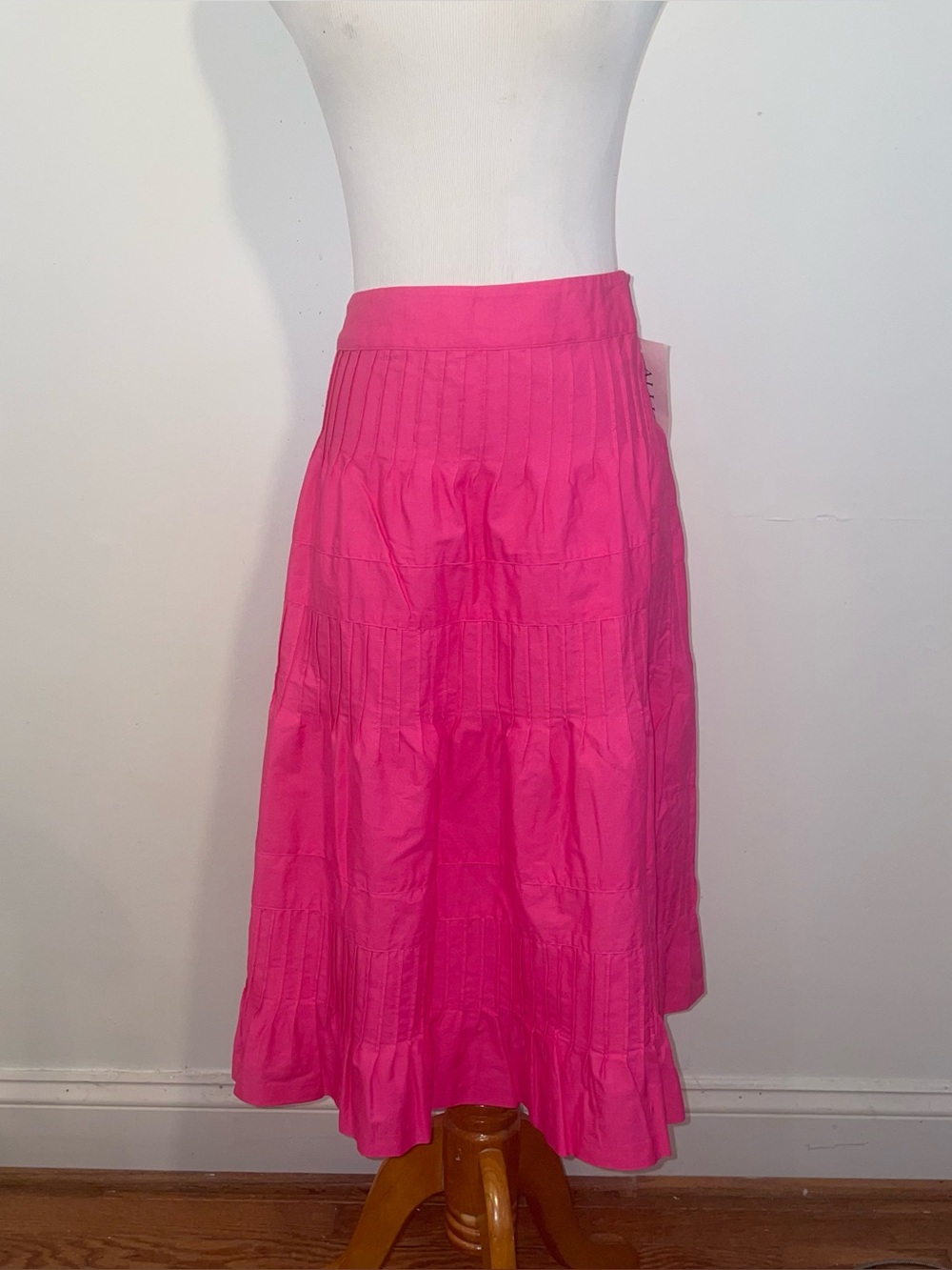NWT Women’s Pink A-Line  pinch pleat Tiered Skirt